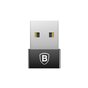 Mini Adaptateur Baseus USB-A M&acirc;le vers USB-C Femelle 2,4A - Noir