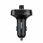 Baseus Prise allume-cigare Chargeur de voiture Transmetteur FM Bluetooth Double ports USB Kit voiture - Noir