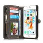 Caseme cuir fendu compatible avec iPhone 6 Plus 6s Plus Wallet Bookcase Case Wallet - Gris