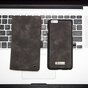 Caseme cuir fendu compatible avec iPhone 6 Plus 6s Plus Wallet Bookcase Case Wallet - Gris