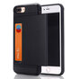 Porte-cartes Secret compatible avec iPhone 7 Plus 8 Plus, &eacute;tui rigide noir