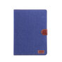 Portefeuille Wallet Cover Case Jeans tissu imprim&eacute; Faux cuir compatible avec iPad 10,2 pouces - Bleu fonc&eacute;