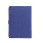 Portefeuille Wallet Cover Case Jeans tissu imprim&eacute; Faux cuir compatible avec iPad 10,2 pouces - Bleu fonc&eacute;