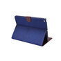 Portefeuille Wallet Cover Case Jeans tissu imprim&eacute; Faux cuir compatible avec iPad 10,2 pouces - Bleu fonc&eacute;