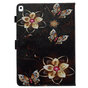 Housse Etui Portefeuille Portefeuille Fleurs Papillons Cuir Artificiel pour iPad 10.2 pouces - Noir