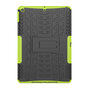 Profil de pneu iPad 10.2 pouces TPU Couverture en polycarbonate avec b&eacute;quille - Vert Noir