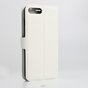 &Eacute;tui portefeuille portefeuille avec support en simili cuir structure litchi compatible avec iPhone 7 Plus 8 Plus - Blanc