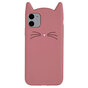 Chat Mignon compatible avec iPhone 11 Coque en Silicone 3D - Protection Rose