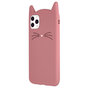 Coque iPhone 11 Pro Silicone Chaton 3D - Protection Rose