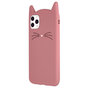 Coque iPhone 11 Pro Max Silicone Chaton 3D - Protection Rose