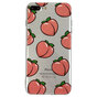 Coque en TPU Peaches compatible avec iPhone 7 Plus 8 Plus - Rose Transparent Flexible