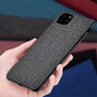 Tissu Texture Tissu et &eacute;tui en plastique compatible avec iPhone 12 et &agrave; l&#039;iPhone 12 Pro - gris
