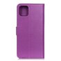 &Eacute;tui portefeuille en cuir artificiel compatible avec iPhone 12 mini - violet