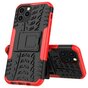 Coque en plastique antichoc et TPU absorbant les chocs compatible avec iPhone 12 et iPhone 12 Pro - noir avec rouge