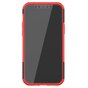 Coque en plastique antichoc et TPU absorbant les chocs compatible avec iPhone 12 et iPhone 12 Pro - noir avec rouge
