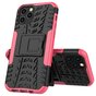 Coque antichoc et TPU absorbant les chocs pour iPhone 12 et iPhone 12 Pro - noire avec rose