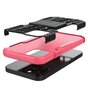 Coque en plastique antichoc et TPU absorbant les chocs compatible avec iPhone 12 et iPhone 12 Pro - noir avec rose