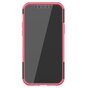 Coque en plastique antichoc et TPU absorbant les chocs compatible avec iPhone 12 et iPhone 12 Pro - noir avec rose