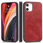 &Eacute;tui en cuir artificiel aspect cuir compatible avec iPhone 12 mini - rouge
