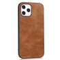 &Eacute;tui en cuir artificiel aspect cuir compatible avec iPhone 12 et iPhone 12 Pro - marron