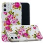 Coque en TPU roses compatible avec iPhone 12 mini - blanc