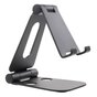 Support De T&eacute;l&eacute;phone De Bureau En Alliage Pliable Universel Pour Smartphone Et Tablette - Noir