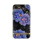 Coque Richmond &amp; Finch Blooming Peonies pour iPhone 6 6s 7 8 et SE 2020 SE 2022 - Bleu Violet Noir