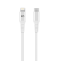 C&acirc;ble XQISIT Extra Strong Braided Lightning vers USB C 3.0 - Blanc