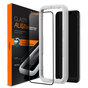 Spigen AlignMaster Glass Protector et aide au montage compatible avec iPhone 11 Pro Max et XS Max - Black Edge