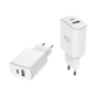 Adaptateur secteur XQISIT Port USB-A et port USB-C PD - Blanc