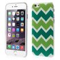 Coque en TPU verte compatible avec iPhone 6 6s Rayures zigzag Blanc Vert