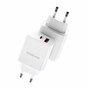 Chargeur Dux Ducis Adaptateur USB-A et USB-C 20W Adaptateur secteur PD 20W QC 18W - Blanc