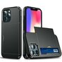 Porte-cartes secret et coque de protection en TPU pour iPhone 13 Pro Max - noir