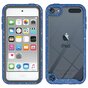 Coque hybride mouchet&eacute;e et protectrice en TPU mouchet&eacute;e compatible avec iPod Touch 5, 6 et 7 - bleu