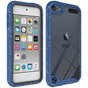 Coque hybride mouchet&eacute;e et protectrice en TPU mouchet&eacute;e compatible avec iPod Touch 5, 6 et 7 - bleu