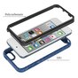 Coque hybride mouchet&eacute;e et protectrice en TPU mouchet&eacute;e compatible avec iPod Touch 5, 6 et 7 - bleu