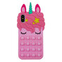 Coque licorne en silicone Unicorn Pop Fidget Bubble compatible avec iPhone X et iPhone XS - rose