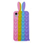 Coque en silicone Bunny Pop Fidget Bubble compatible avec iPhone XR - rose, jaune, bleu et violet