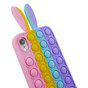 Coque en silicone Bunny Pop Fidget Bubble compatible avec iPhone XR - rose, jaune, bleu et violet