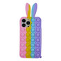 Coque en silicone Bunny Pop Fidget Bubble pour iPhone 11 Pro Max - Rose, jaune, bleu et violet