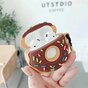 &Eacute;tui de d&eacute;corations de donuts en silicone Donut compatible avec AirPods 1 et 2 - marron