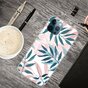 Coque en TPU &agrave; feuilles tropicales, feuilles de couleur pastel, compatible avec iPhone 13 Pro - rose, vert et blanc