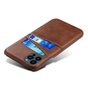 &Eacute;tui en cuir artificiel Duo Cardslot Wallet compatible avec iPhone 13 Pro - marron