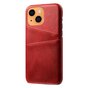 Etui portefeuille en similicuir Cardslot pour iPhone 13 - Rouge