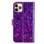 &Eacute;tui &agrave; paillettes en cuir artificiel crocodile scintillant compatible avec iPhone 13 Pro Max - violet