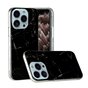 Coque en pierre de marbre TPU en marbre compatible avec iPhone 13 Pro - noir