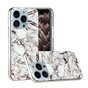 Coque en pierre de marbre TPU en marbre compatible avec iPhone 13 Pro - blanc