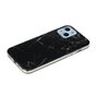 Coque en marbre TPU en pierre de marbre compatible avec iPhone 13 - noir