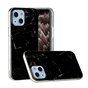 Coque en marbre TPU en pierre de marbre compatible avec iPhone 13 - noir