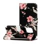 &Eacute;tui portefeuille en cuir artificiel &agrave; fleurs compatible avec iPhone 13 Pro - noir